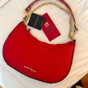 Nanette Lepore Bold Red Year of the Dragon 2024 Bag with Gold Chain